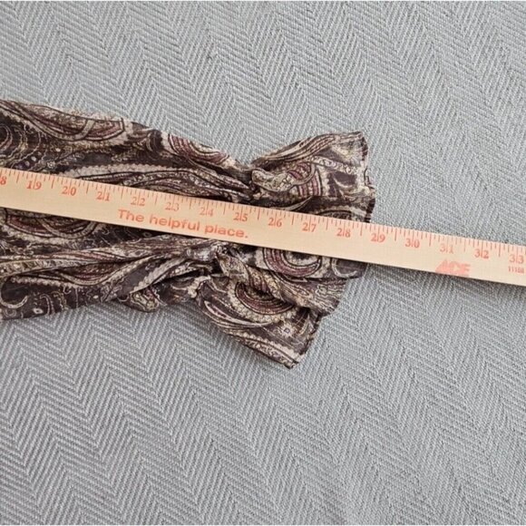 Cato Tunic Women's Size 14/16W Brown Paisley Metallic NWT Ruffles Flutter - Picture 13 of 14